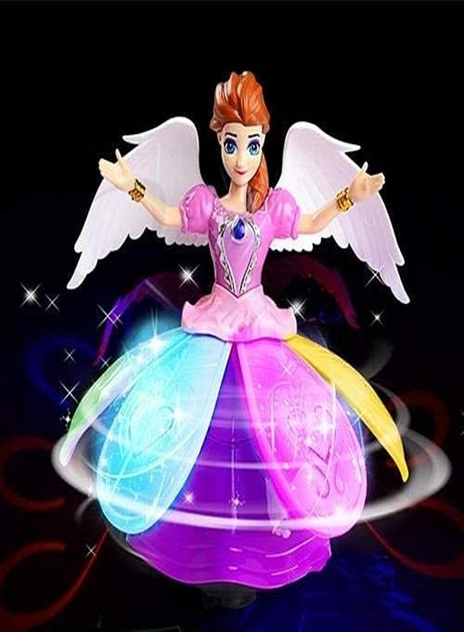 Globular Angal Girl with 360 Rotation 3 d Light and Musical Sound, Dancing Rotating Musical Fairy Princes Angal Doll for Kids (Any one Design Send) - Image 1